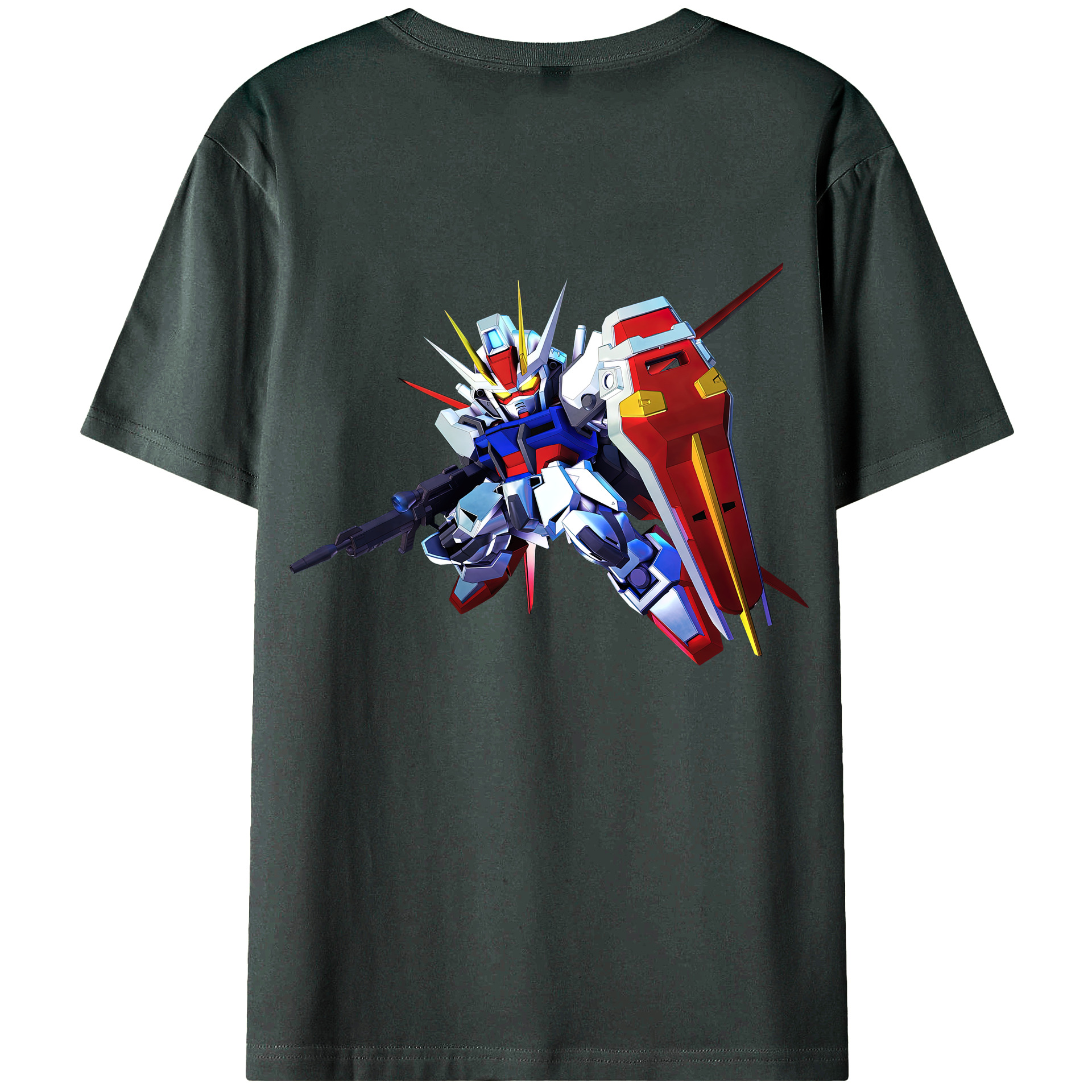 （画像用） 機動戦士ガンダム Mobile Suit Gundam 綿100％ メンズ半袖Tシャツ（バックプリント） 通気性
